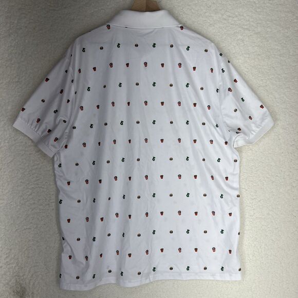 PJ PAUL JONES Mens Polo Shirt Short Sleeve Knit Food Design Size XXL - Picture 4 of 8